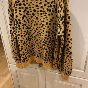 Animal Print Winter Sweater By Crown And Ivy  Size M  100% Acrylic